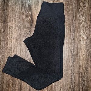 Dark Gray Leggings With Pockets, Workout Leggings, Medium Leggings